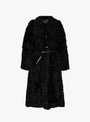 Maria Trench Coat Black Black Milena Silvano_Front_View_Fur at Couverture & The Garbstore