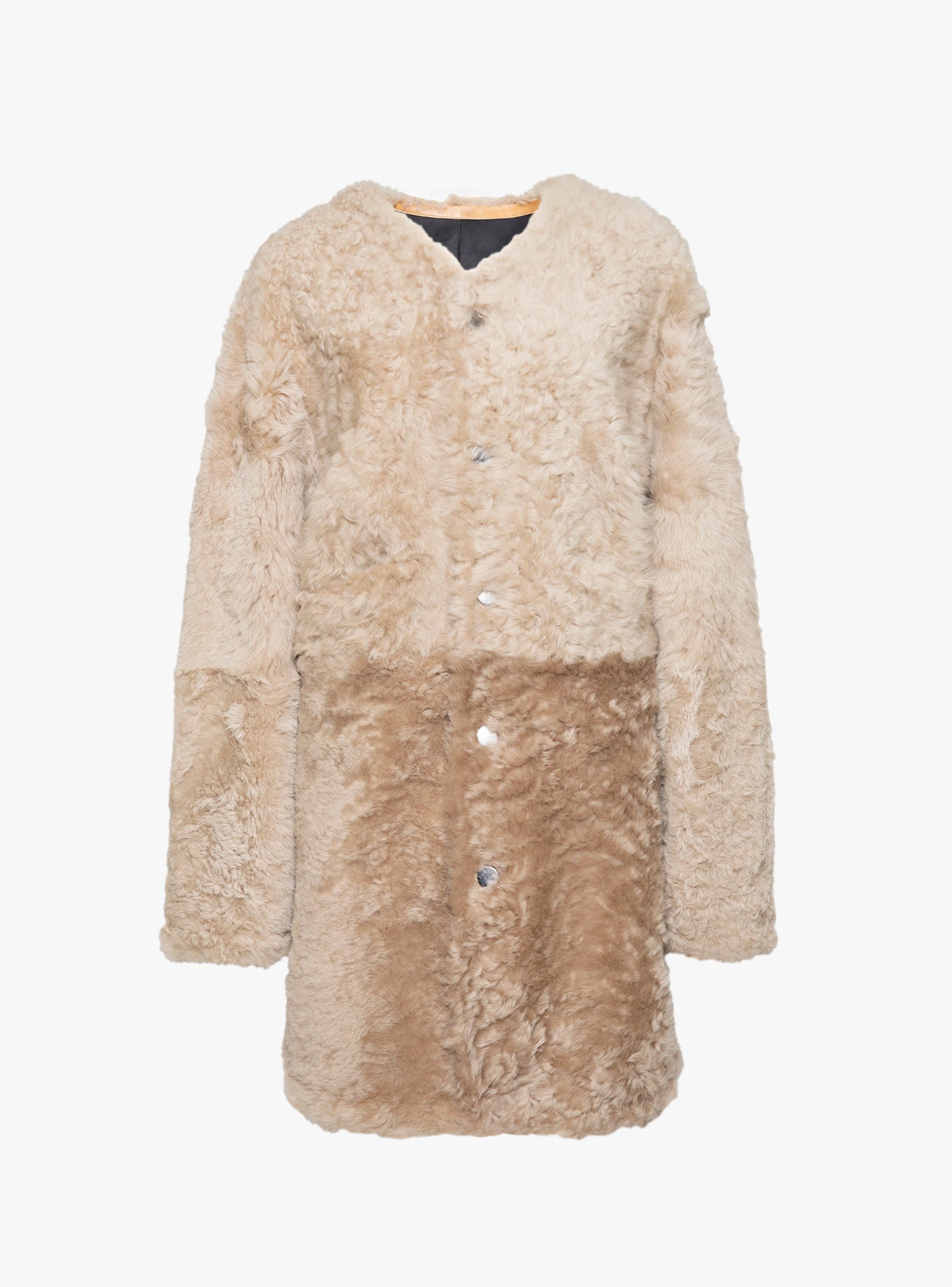 Reversible Liner Coat Oat Oat Milena Silvano_Front_View_Fur at Couverture & The Garbstore