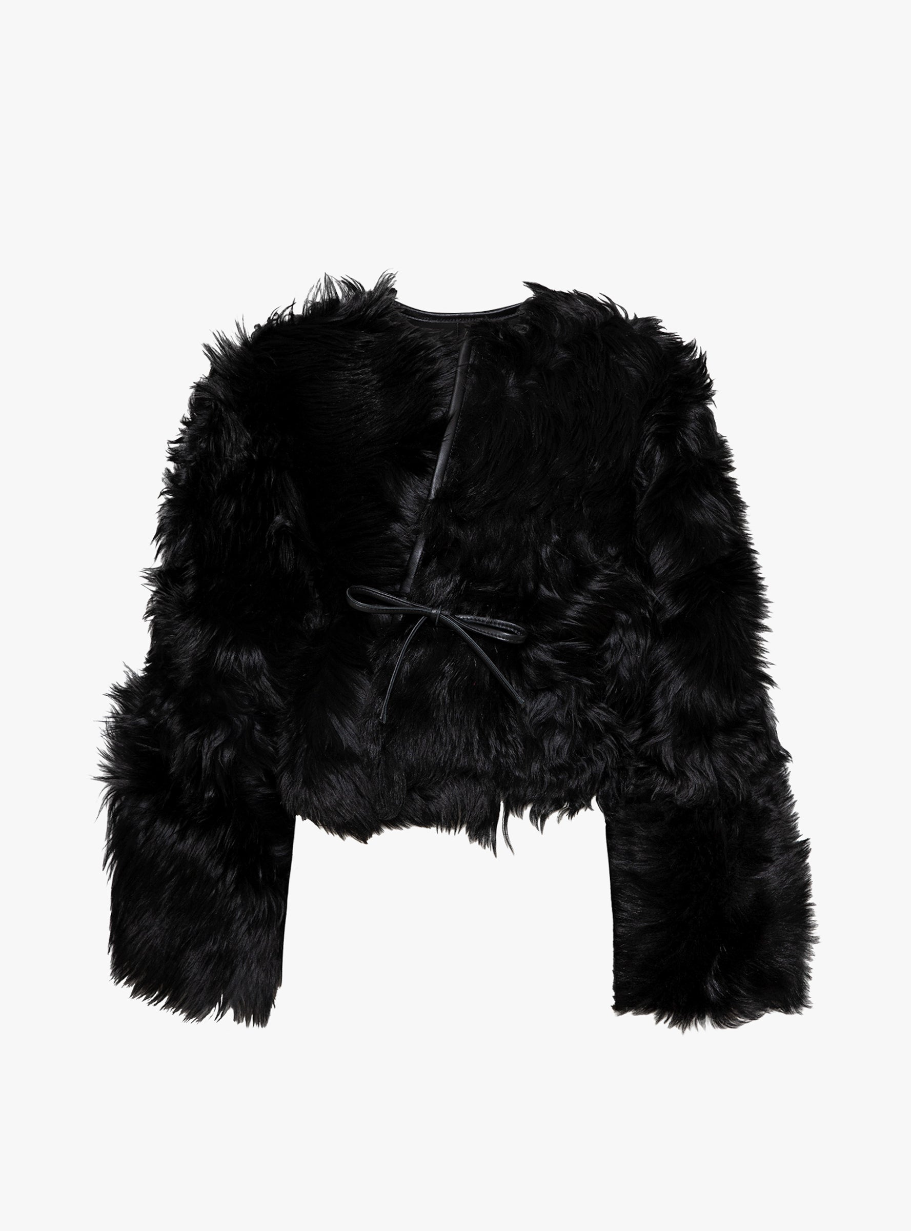 Rainer Shaggy Jacket Black Black Milena Silvano_Front_View at Couverture & The Garbstore