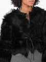Rainer Shaggy Jacket Black Black Milena Silvano (closure close up) at Couverture & The Garbstore