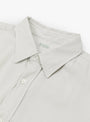 Double Weave Regular Collar Shirt Ecru A.PRESSE (collar close up) at Couverture & The Garbstore