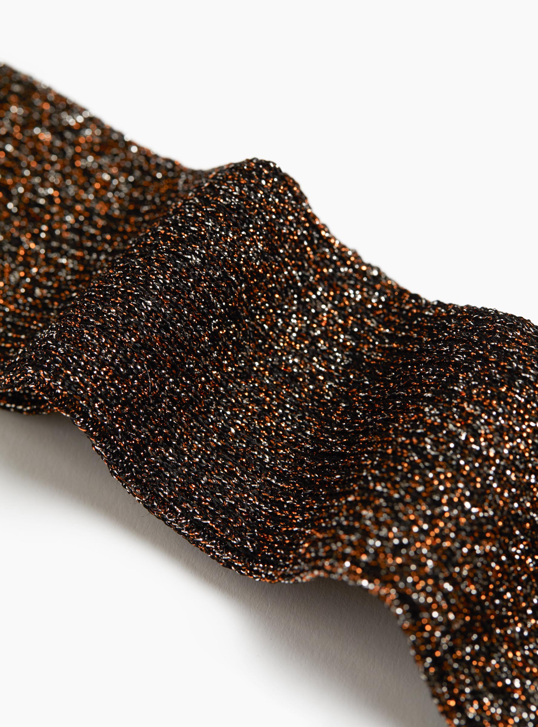 Glitter Socks Brown Brown MARIA LA ROSA (Fabric Detail) at Couverture & The Garbstore