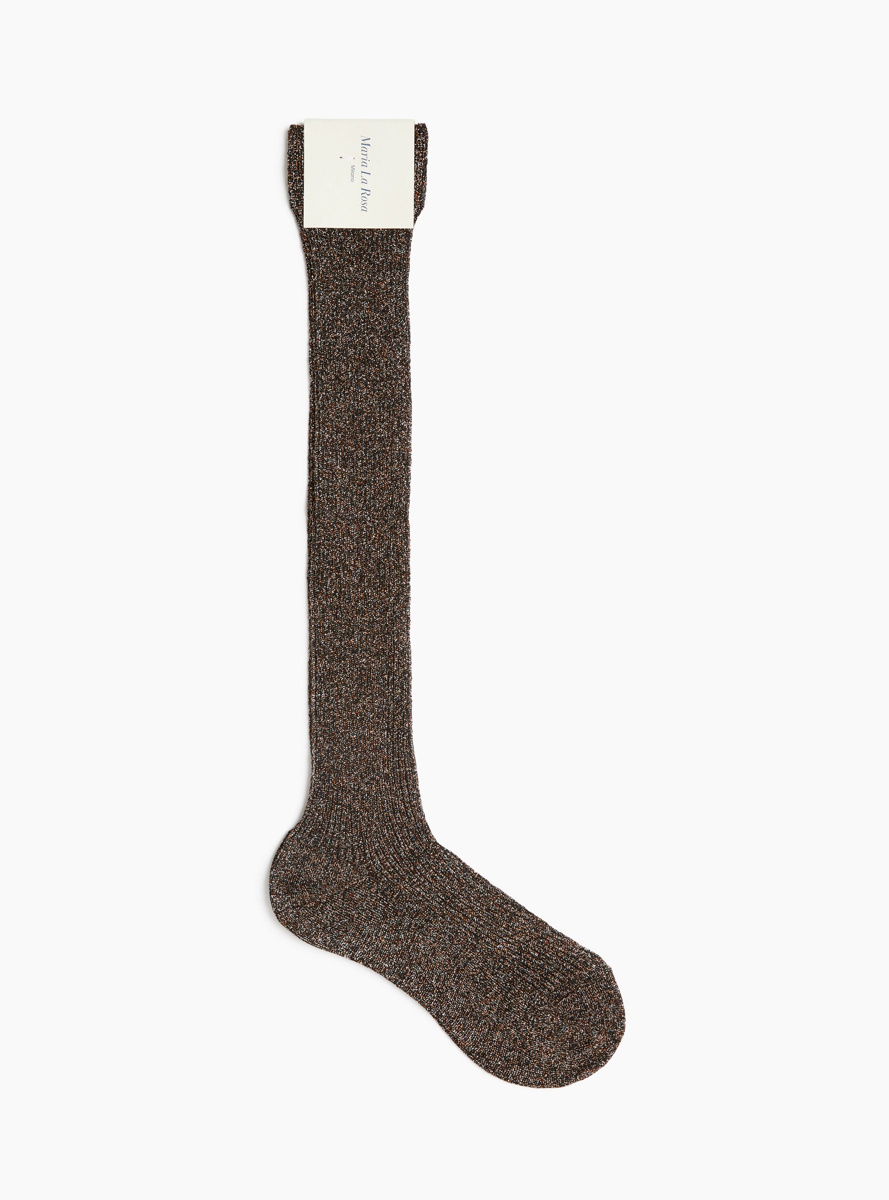 Glitter Socks Brown Brown MARIA LA ROSA (Front) at Couverture & The Garbstore