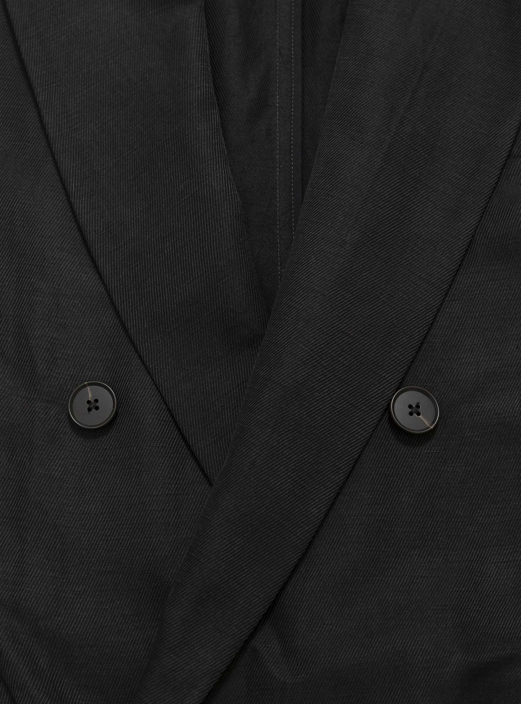Silk Linen Double Breasted Blazer Black SSSTEIN (Button Detail) at Couverture & The Garbstore