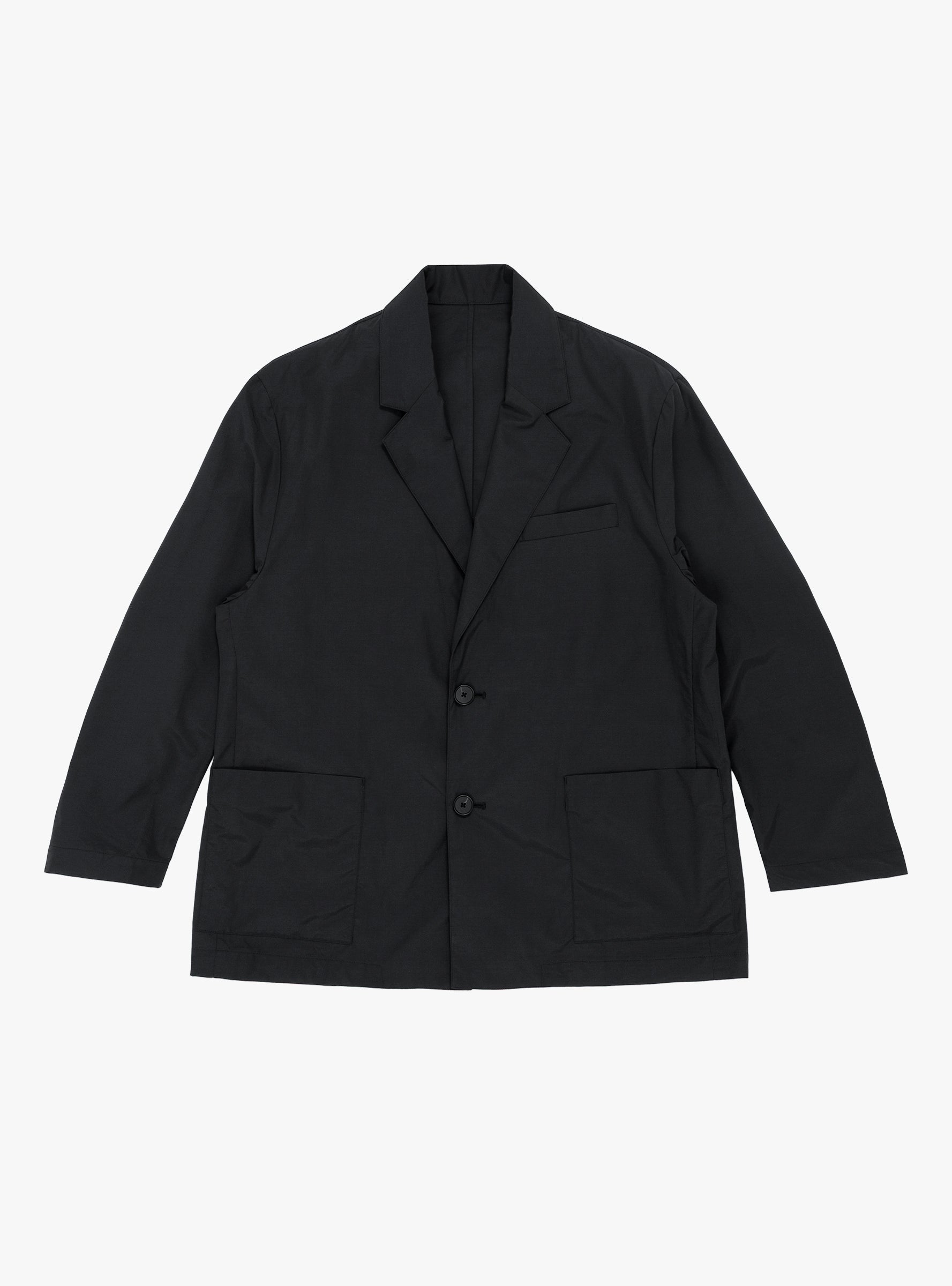 Cotton Nylon Single Breasted Blazer Black SSSTEIN (Front View) at Couverture & The Garbstore