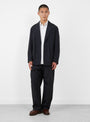 Cotton Nylon Single Breasted Blazer Black SSSTEIN (model front ) at Couverture & The Garbstore
