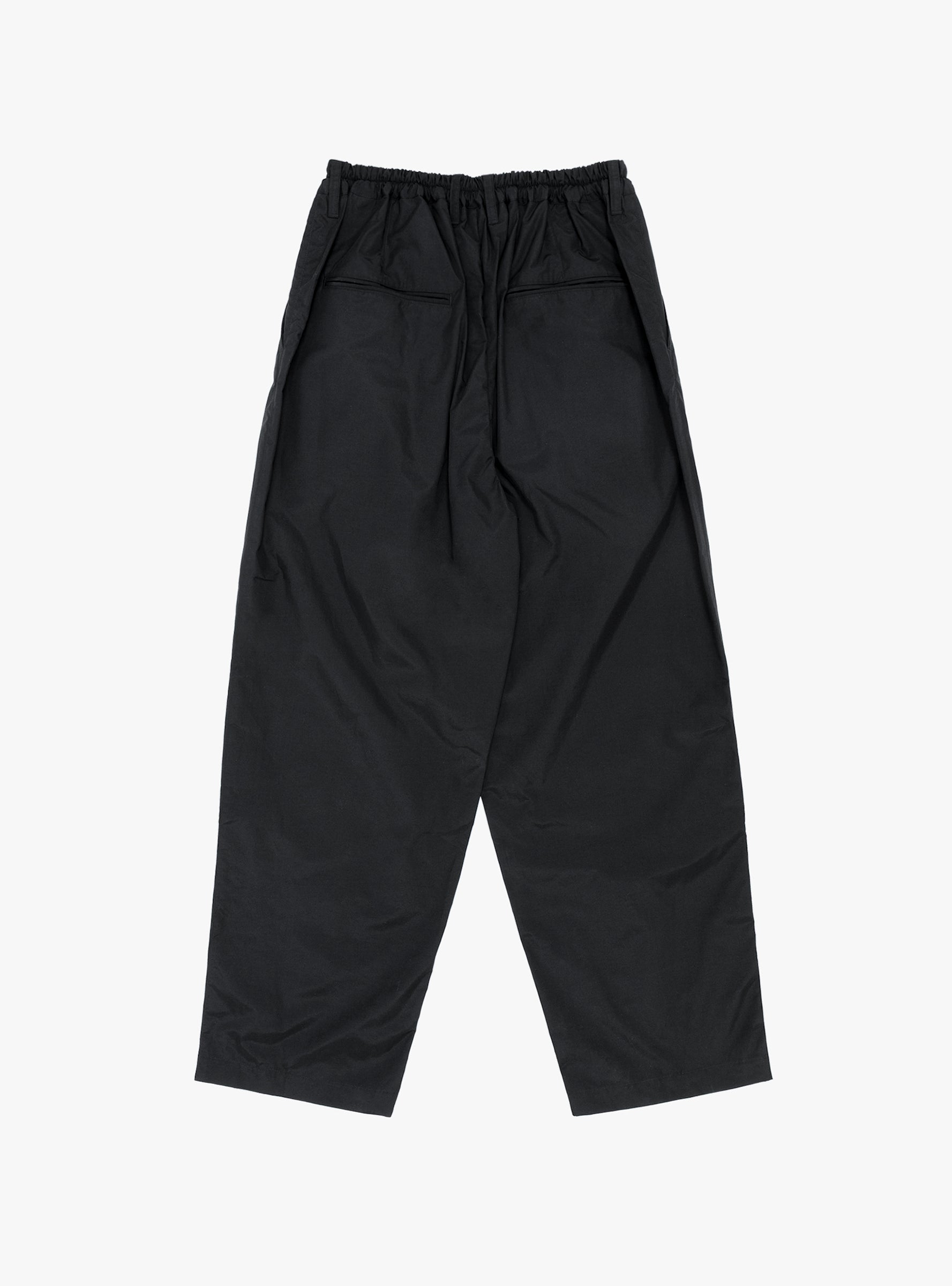 Cotton Nylon Wide Easy Trousers Black SSSTEIN (Back) at Couverture & The Garbstore