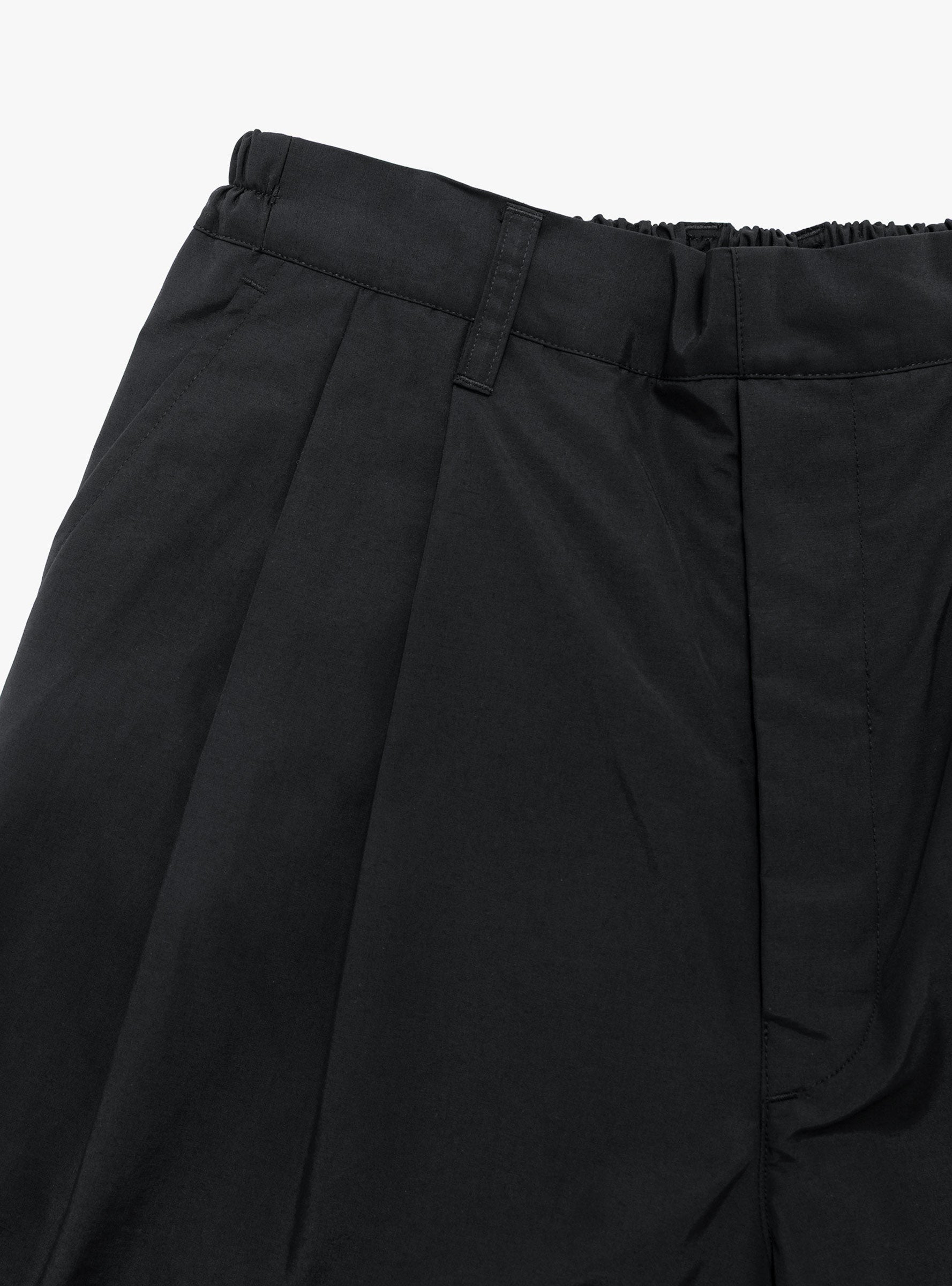 Cotton Nylon Wide Easy Trousers Black SSSTEIN (Fabric Detail) at Couverture & The Garbstore