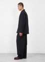 Cotton Nylon Wide Easy Trousers Black SSSTEIN (model side) at Couverture & The Garbstore