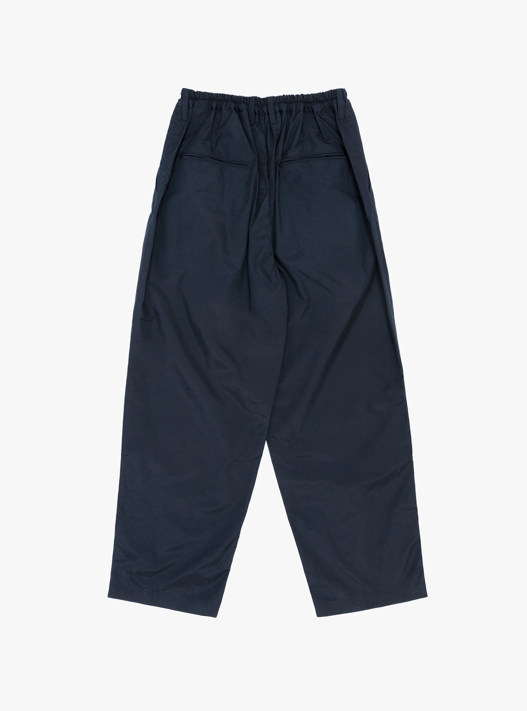 Cotton Nylon Wide Easy Trousers Dark Navy SSSTEIN (Back) at Couverture & The Garbstore