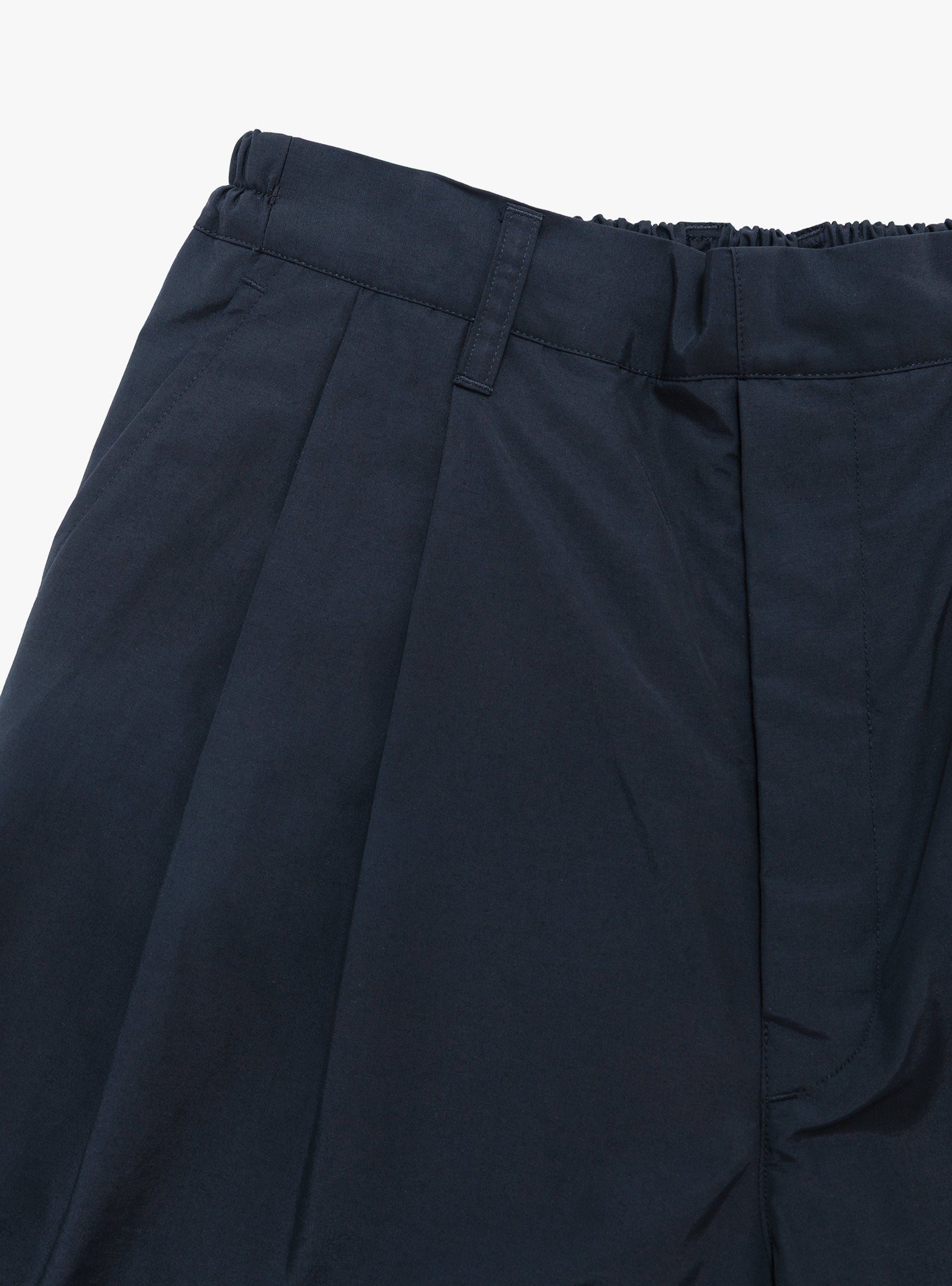 Cotton Nylon Wide Easy Trousers Dark Navy SSSTEIN (Fabric Detail) at Couverture & The Garbstore