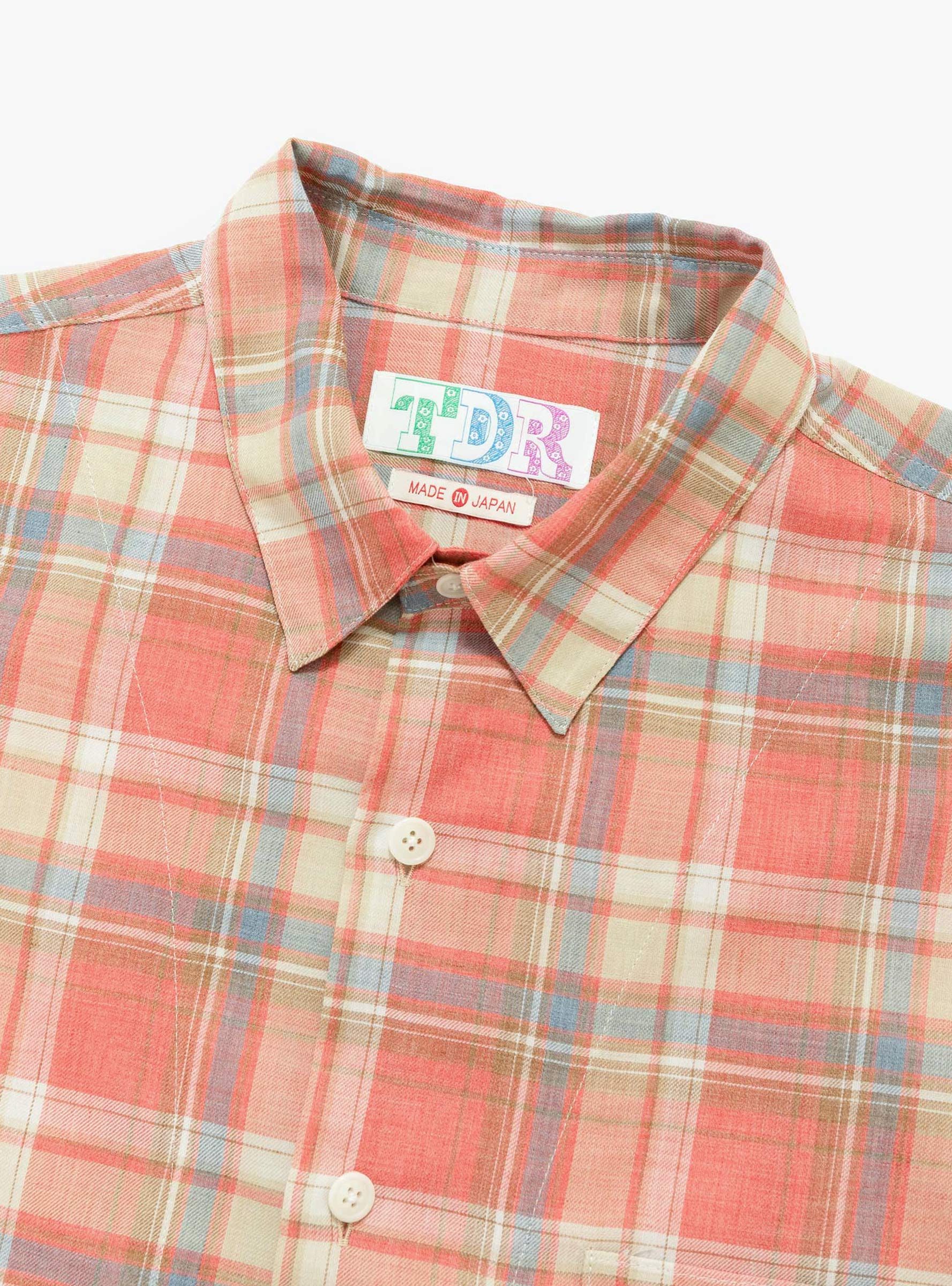 Made in Japan Grande Tab Shirt Red Check TDR (Collar Detail) at Couverture & The Garbstore