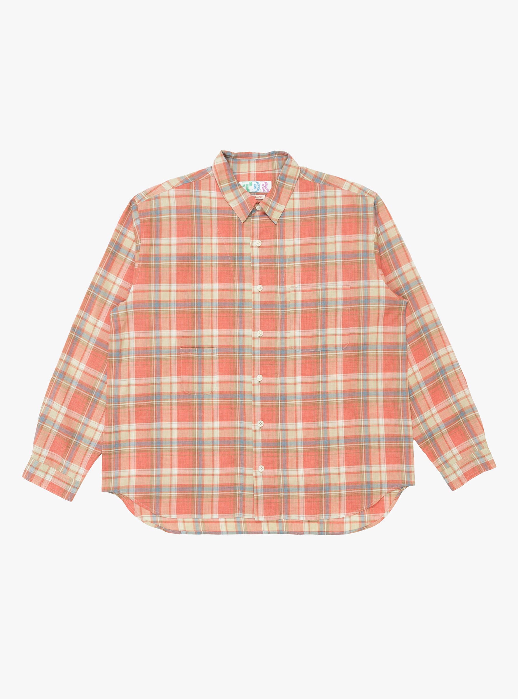 Made in Japan Grande Tab Shirt Red Check TDR (Front View) at Couverture & The Garbstore
