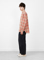 Made in Japan Grande Tab Shirt Red Red Check TDR (model side) at Couverture & The Garbstore