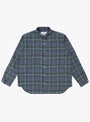 Made in Japan Grande Tab Shirt Blue Check TDR (Front View) at Couverture & The Garbstore