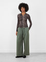 Cosme Shirt Leopard Leopard Baserange (model front) at Couverture & The Garbstore