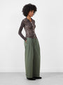 Cosme Shirt Leopard Leopard Baserange (model side) at Couverture & The Garbstore