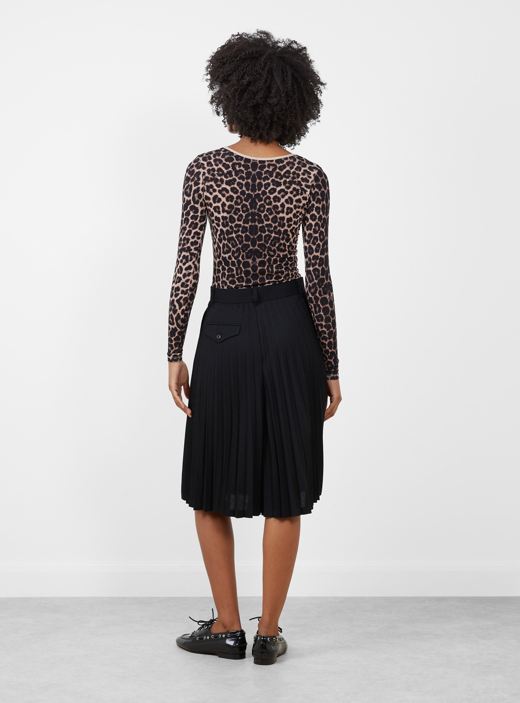 Emily Long Sleeve Tee Leopard Leopard Baserange (model back) at Couverture & The Garbstore