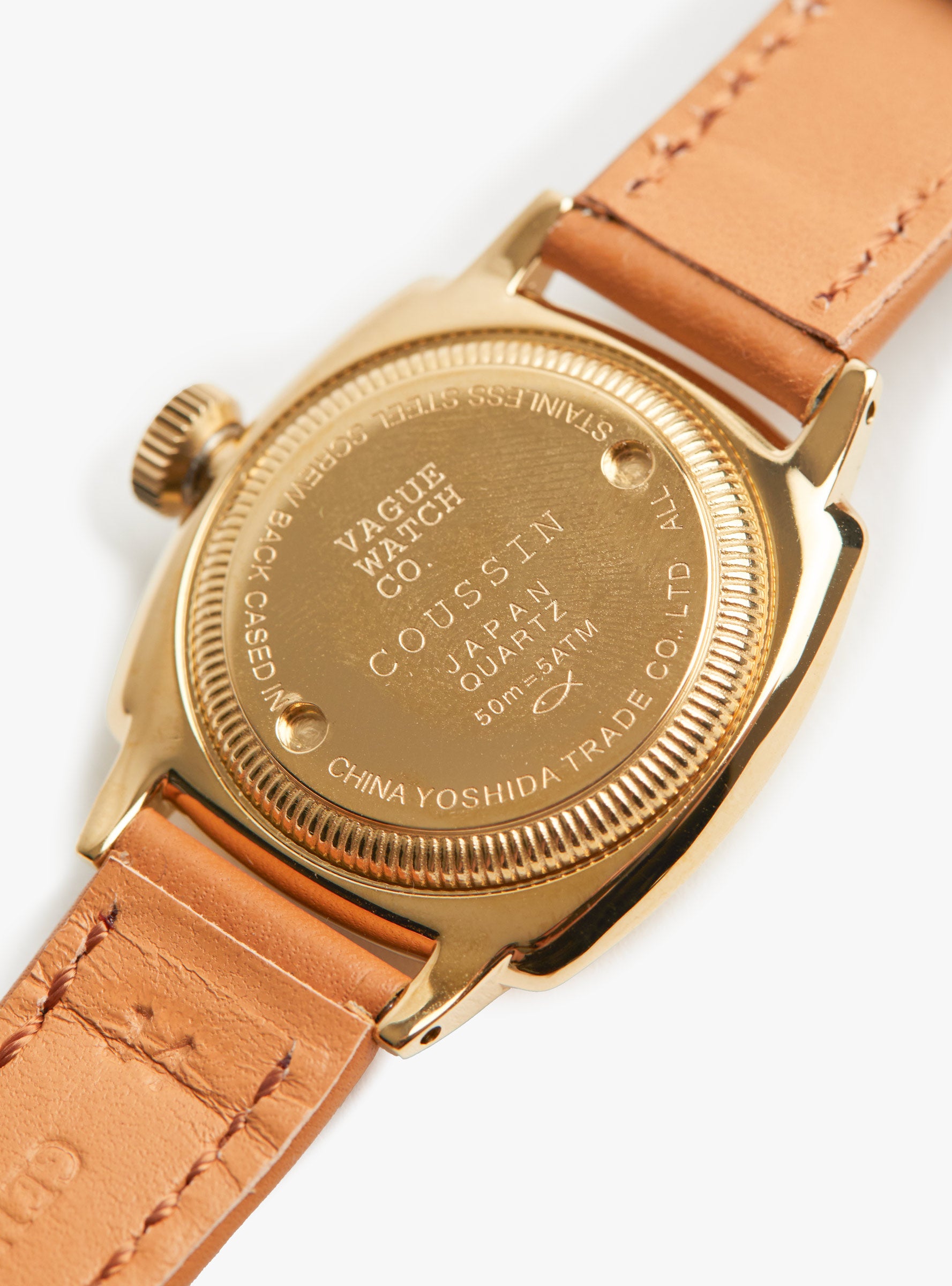 W Coussin 12 Watch Black Calf Leather Strap Black Calf VAGUE (back detail) at Couverture & The Garbstore
