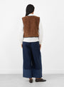 Aida_Vest_Brown_Brown_SIDELINE_Model_back at Couverture & The Garbstore