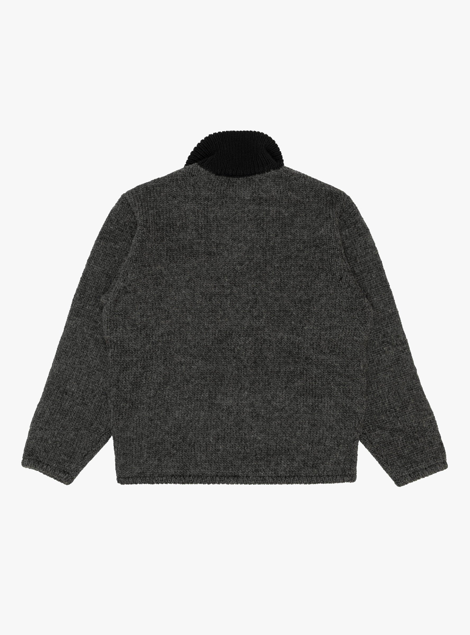 Homemade Knitted Detroit Jacket Dark Grey RICE NINE TEN (back) at Couverture & The Garbstore
