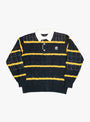 Homemade Knitted Rugby Shirt Faded Black RICE NINE TEN (Front View) at Couverture & The Garbstore