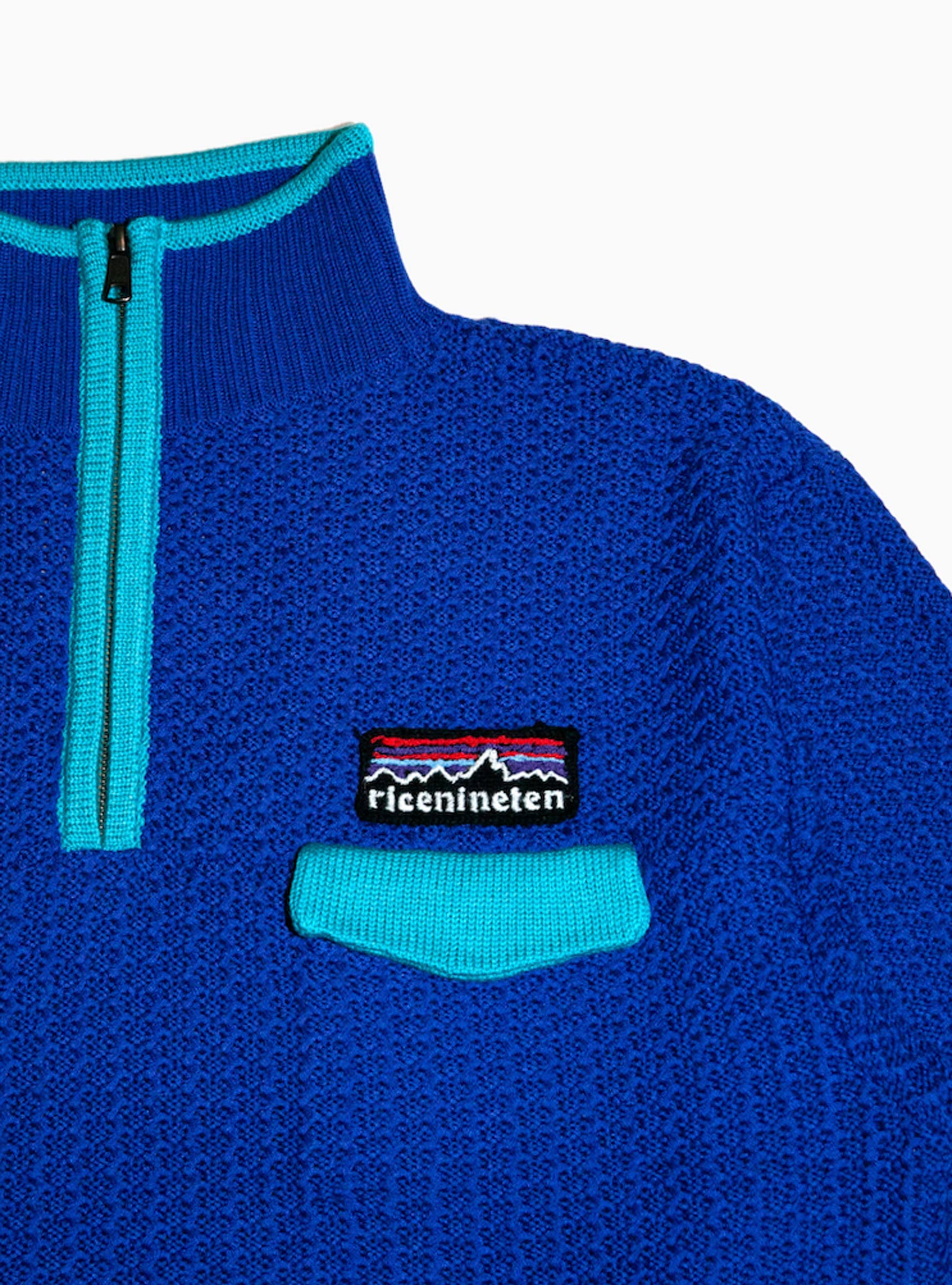 Mountain Knitted Pullover Blue RICE NINE TEN (Detail) at Couverture & The Garbstore