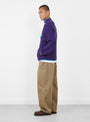 Mountain Knitted Pullover Purple RICE NINE TEN (model side) at Couverture & The Garbstore