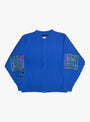 Wide Rib Knitted Cardigan Cobalt Blue RICE NINE TEN (Front View) at Couverture & The Garbstore