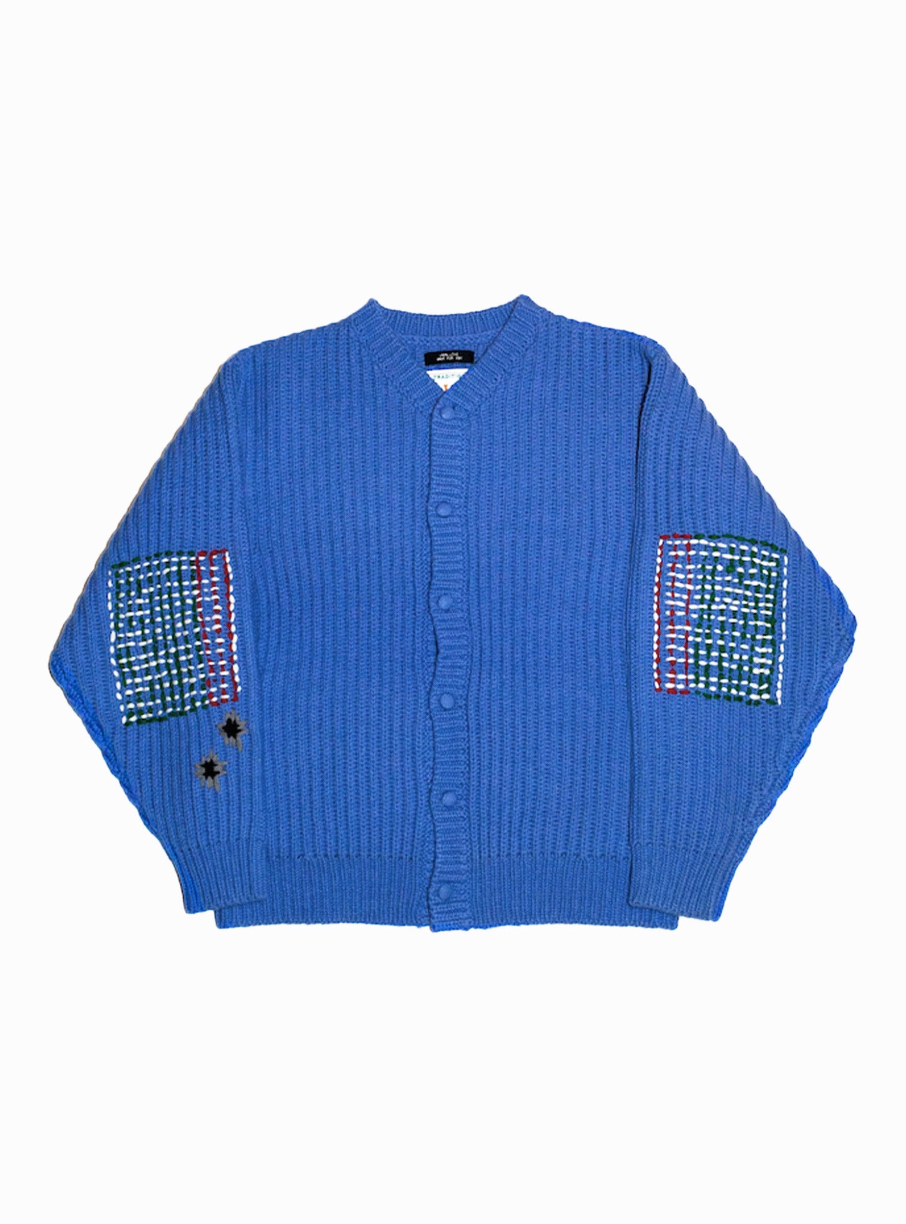 Wide_Rib_Knitted_Cardigan_Cobalt_Blue_RICE_NINE_TEN_front at Couverture & The Garbstore