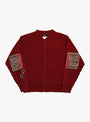 Wide Rib Knitted Cardigan Mahogany Brown RICE NINE TEN (Front View) at Couverture & The Garbstore