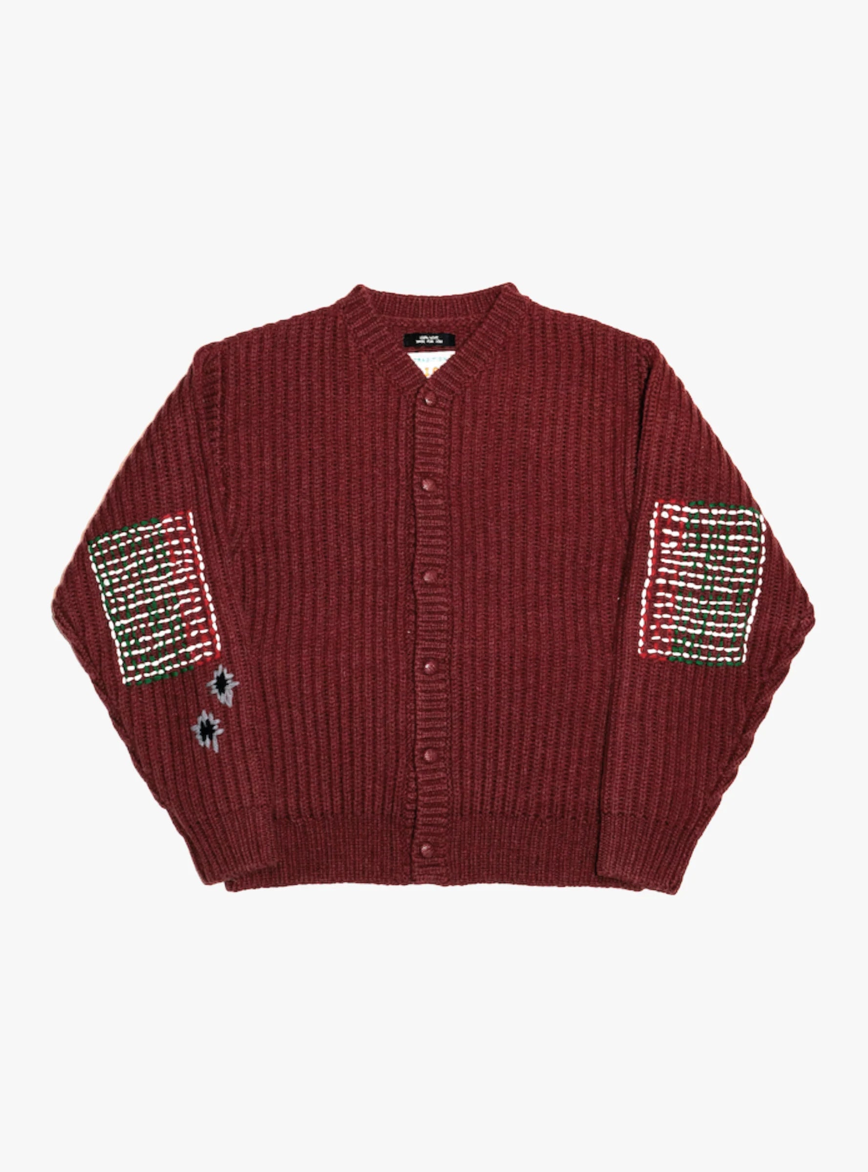 Wide_Rib_Knitted_Cardigan_Mahogany_Brown_RICE_NINE_TEN_Front_View at Couverture & The Garbstore