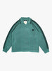 Knitted Game Shirt Dark Green RICE NINE TEN (Front View) at Couverture & The Garbstore