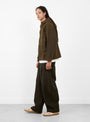 Peveril Jacket Chocolate GANDER (model side) at Couverture & The Garbstore