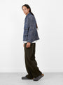 Peveril Jacket Blue Check GANDER (model side) at Couverture & The Garbstore