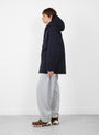 2L GORE-TEX Down Coat Navy NANAMICA (model side) at Couverture & The Garbstore