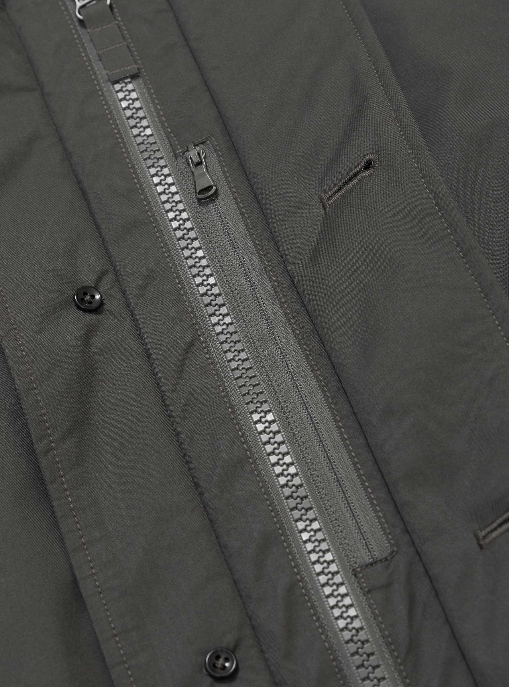 2L GORE-TEX Down Jacket Charcoal NANAMICA (pocket detail) at Couverture & The Garbstore