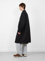 Cotton Codura Balmacaan Coat Black NANAMICA (model side) at Couverture & The Garbstore