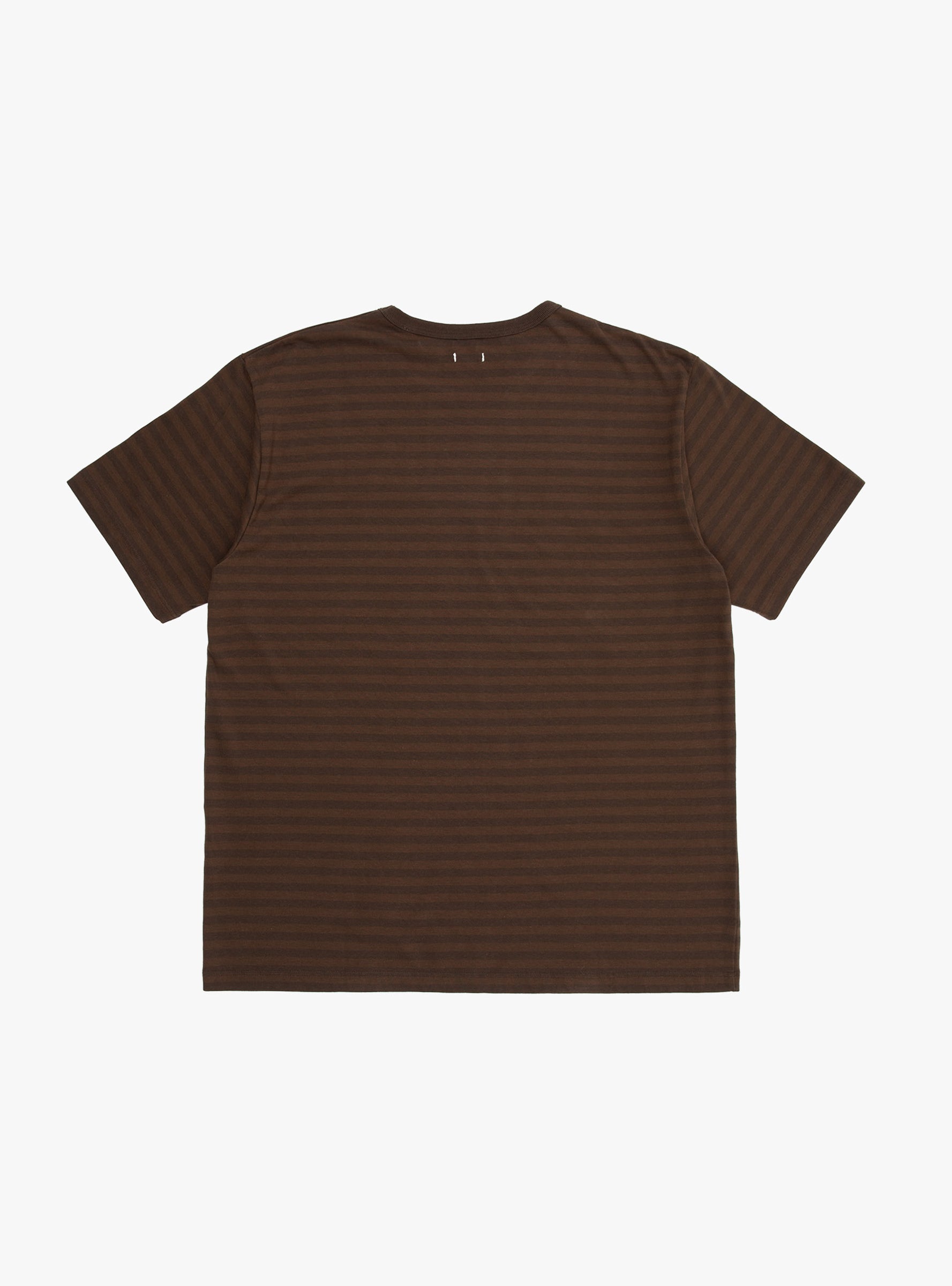 COOLMAX Stripe Jersey T-shirt Dark Brown NANAMICA (back) at Couverture & The Garbstore