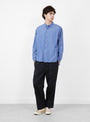 Made in Japan Grande Tab Shirt Blue Blue Stripe TDR (modle fornt) at Couverture & The Garbstore