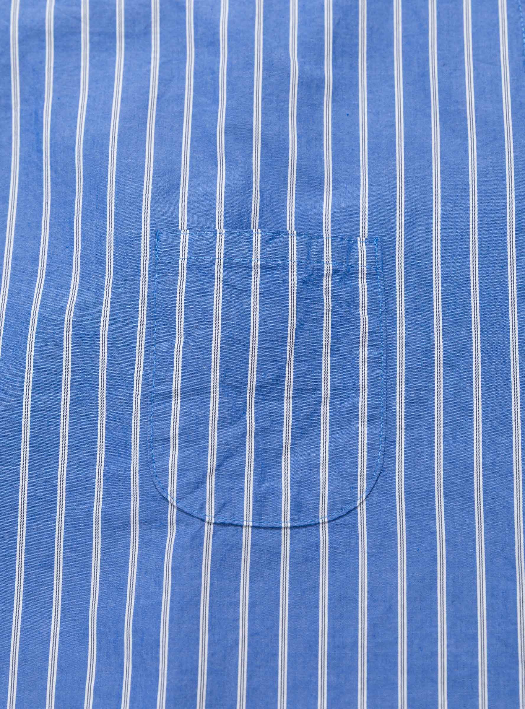 Made in Japan Grande Tab Shirt Blue Stripe TDR (Pocket Detail) at Couverture & The Garbstore