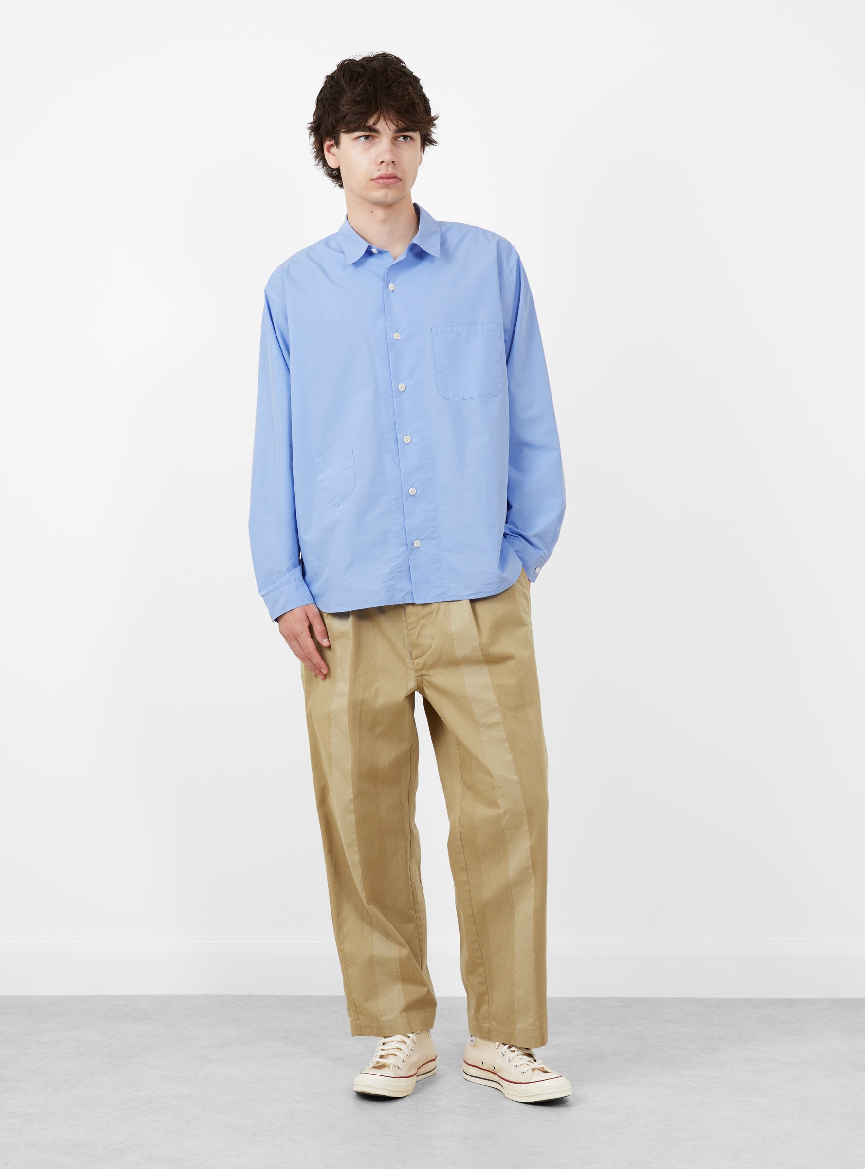Made in Japan Crown Chino Tan Tan TDR (model front) at Couverture & The Garbstore