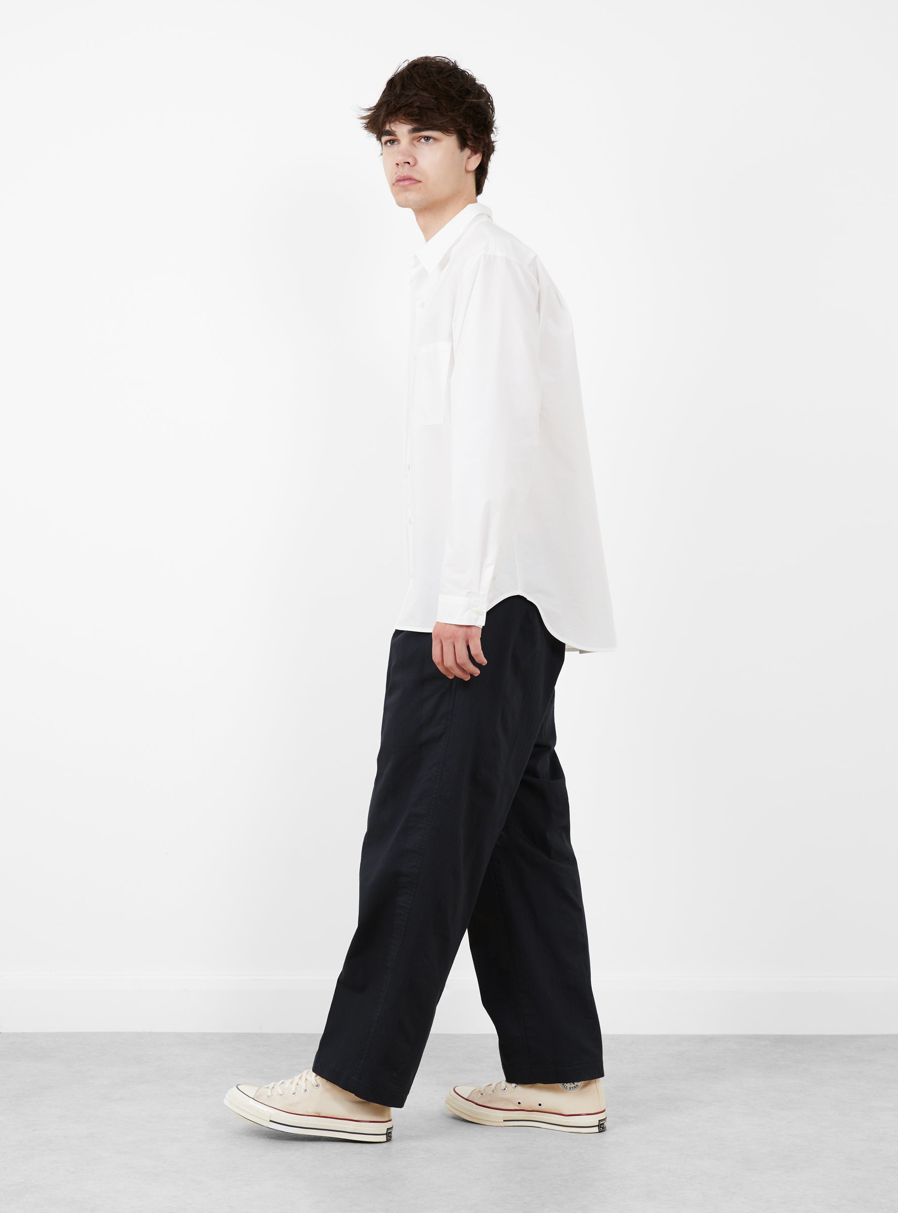 Made in Japan Crown Chino Navy Navy TDR (model side) at Couverture & The Garbstore