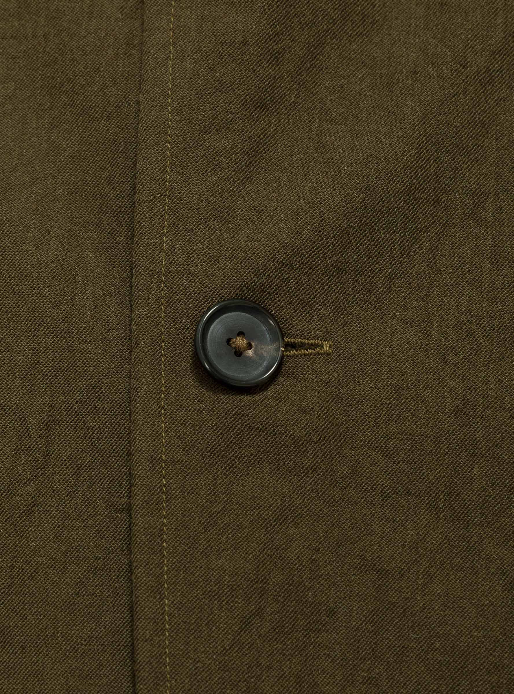 Wool Vintage Take Easy Jacket Olive KAPTAIN SUNSHINE (button detail) at Couverture & The Garbstore