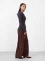 Isabella-Long-Sleeve-T-Shirt-Burgundy-and-Dark-Purple-Burgundy-and-Dark-Purple-Soeur-Model_Side_View at Couverture & The Garbstore