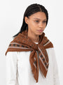 Classic-Scarf-Caramel-and-Anthracite-Caramel-and-Anthracite-Soeur-(Model Front) at Couverture & The Garbstore