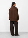 Vincenzo-Suede-Jacket-Ebony-Ebony-Soeur-Model_Back_View at Couverture & The Garbstore