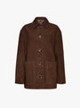 Vincenzo-Suede-Jacket-Ebony-Ebony-Soeur-(Front View) at Couverture & The Garbstore