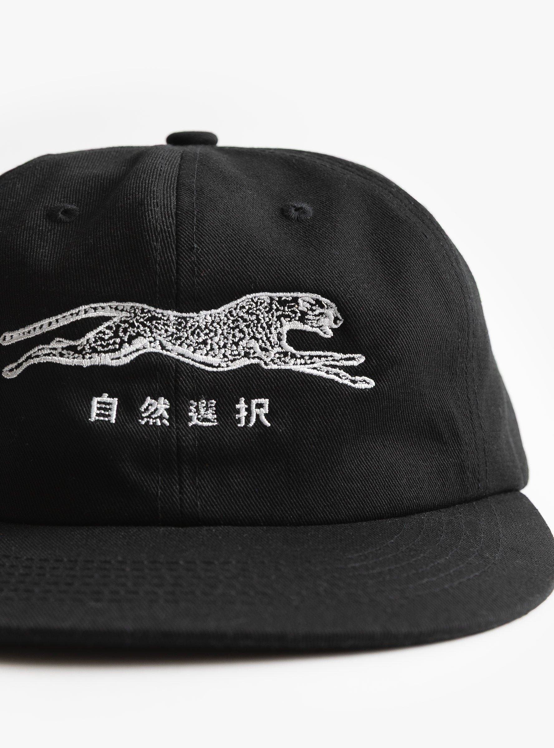 Kanji Natural Selection Cap Black BROTHER BROTHER (embroidery detail) at Couverture & The Garbstore
