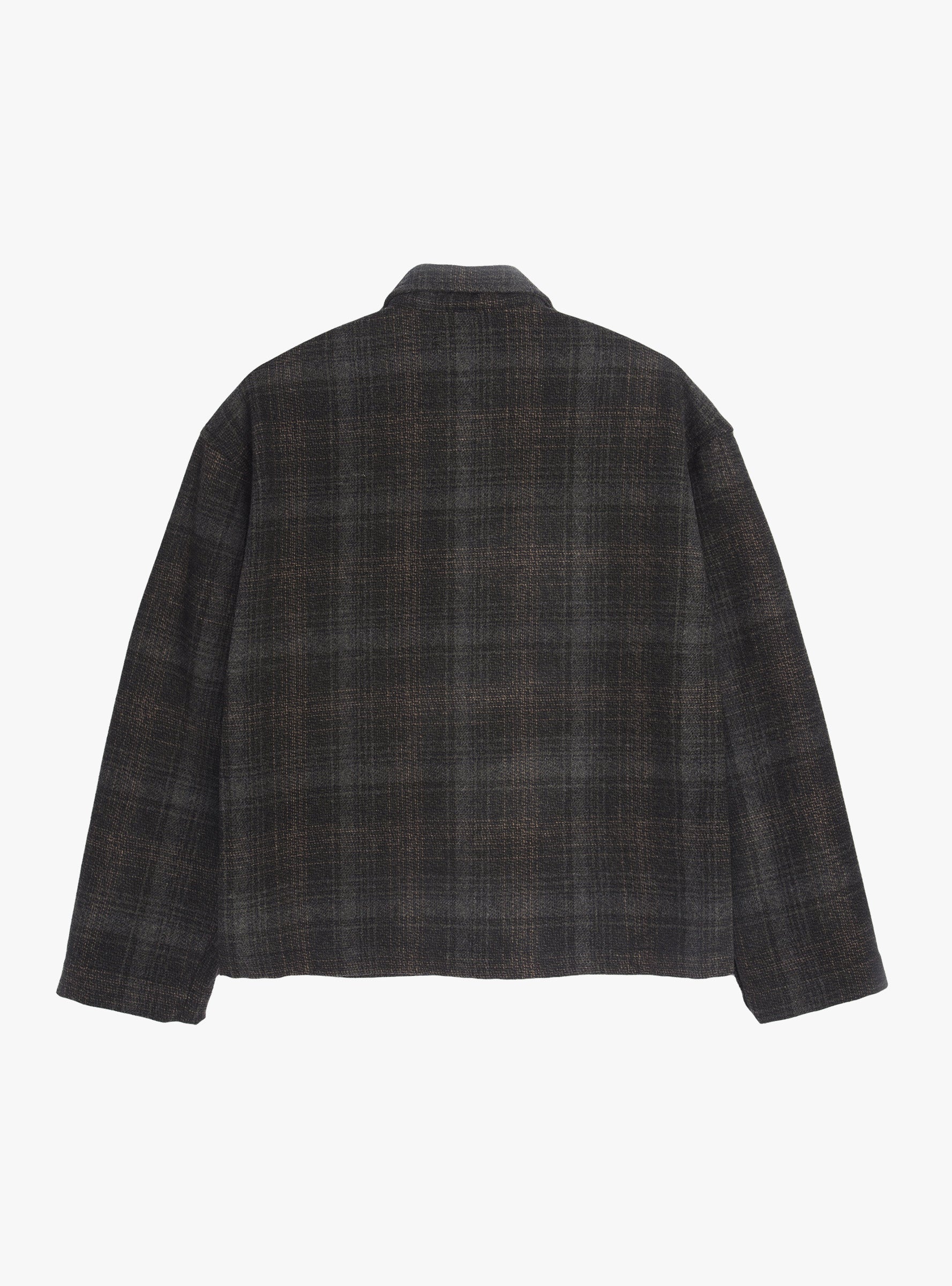 PJ Overshirt Brown Wool Blend Brown Wool Blend YMC You Must Create (Back) at Couverture & The Garbstore